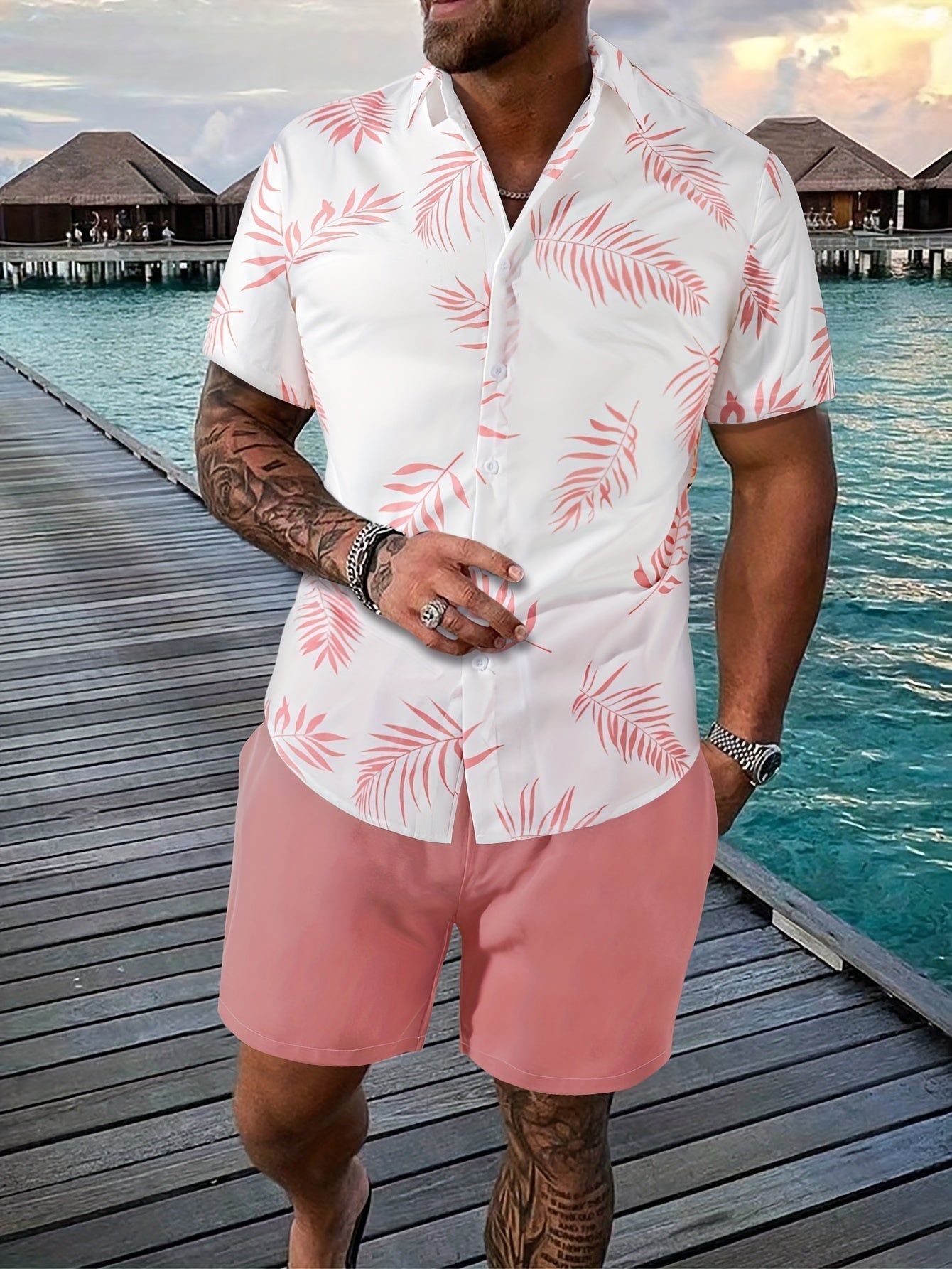 Hemd- und Shorts-Sommer-Set für Herren