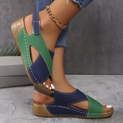 Damen Keilsandalen mit gekreuzten Riemen