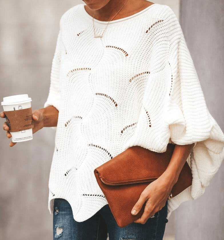 Bluse mit Strickmuster für Damen