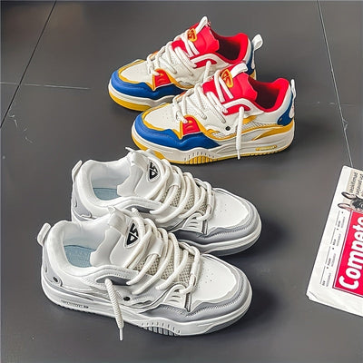 Herren Sneakers mit Schnürverschluss und Farbblockmuster