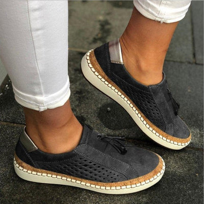 Damen Slip-On Sommerschuhe mit Quaste