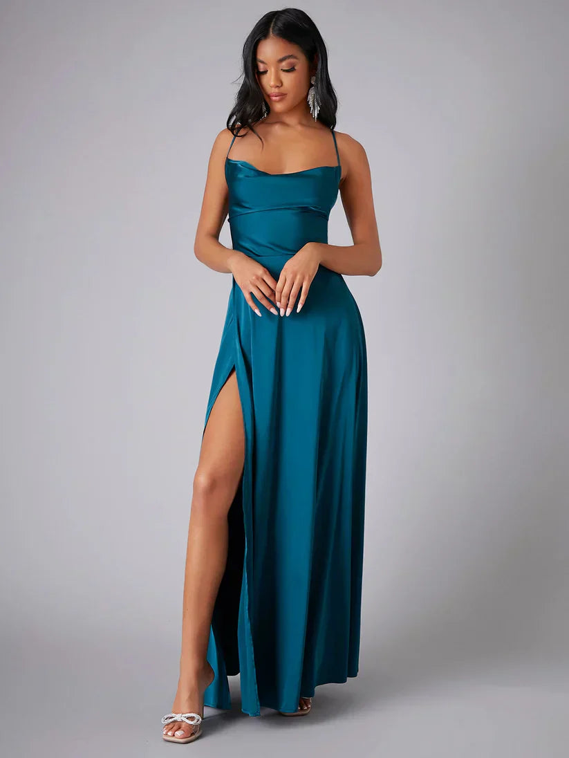 Damen ärmelloses Maxikleid mit Schlitz für den Sommer