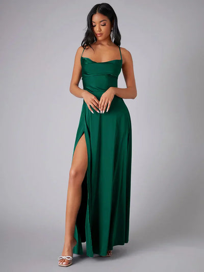 Damen ärmelloses Maxikleid mit Schlitz für den Sommer