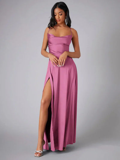 Damen ärmelloses Maxikleid mit Schlitz für den Sommer