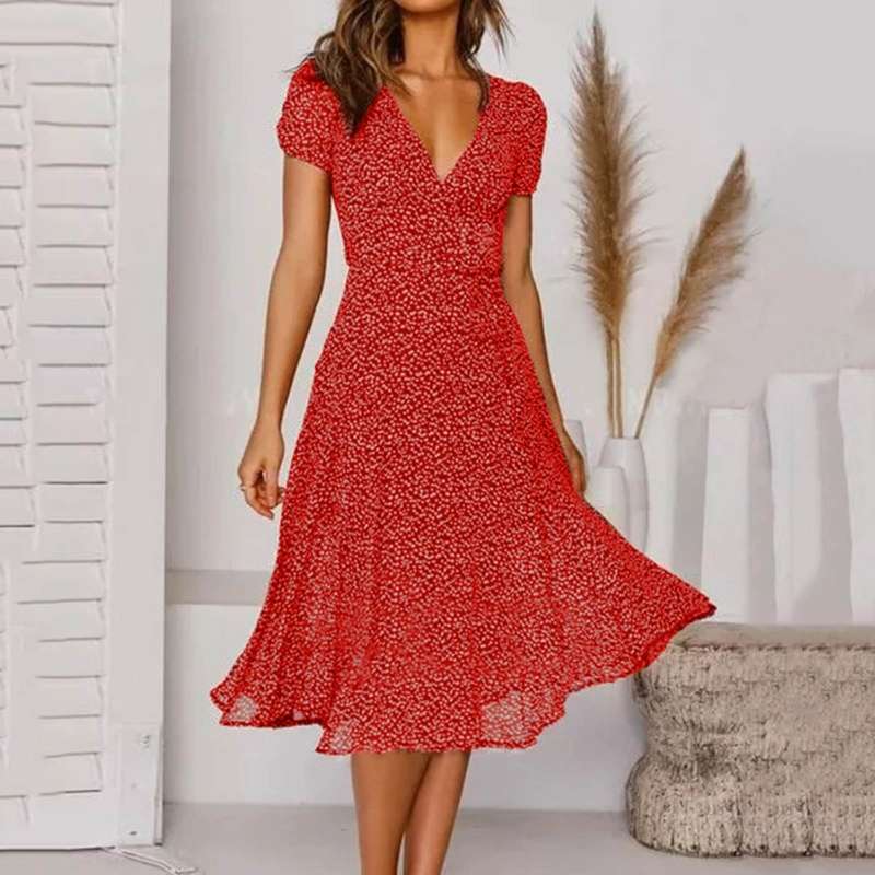 Kleid mit V-Ausschnitt für Damen