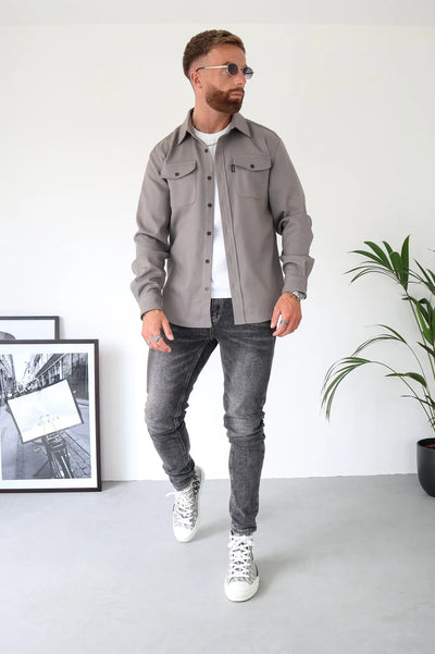 Geknöpfte Jacke mit Kragen für Herren