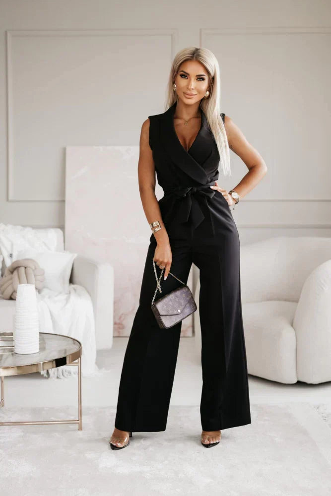 Damen ärmelloser Jumpsuit mit V-Ausschnitt für den Sommer