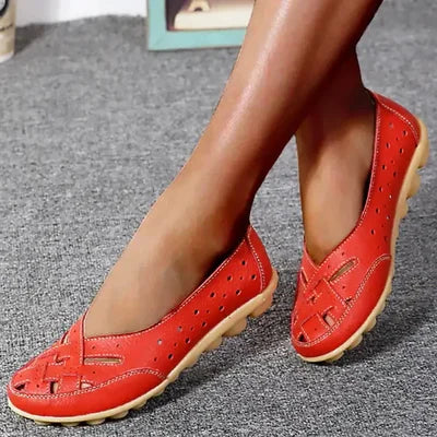Damen Slip-On Sommerschuhe aus veganem Leder