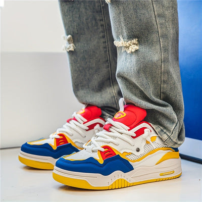 Herren Sneakers mit Schnürverschluss und Farbblockmuster