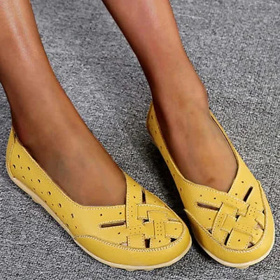 Damen Slip-On Sommerschuhe aus veganem Leder
