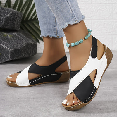 Damen Keilsandalen mit gekreuzten Riemen