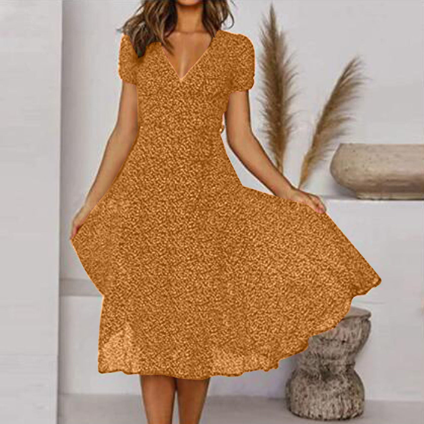 Kleid mit V-Ausschnitt für Damen