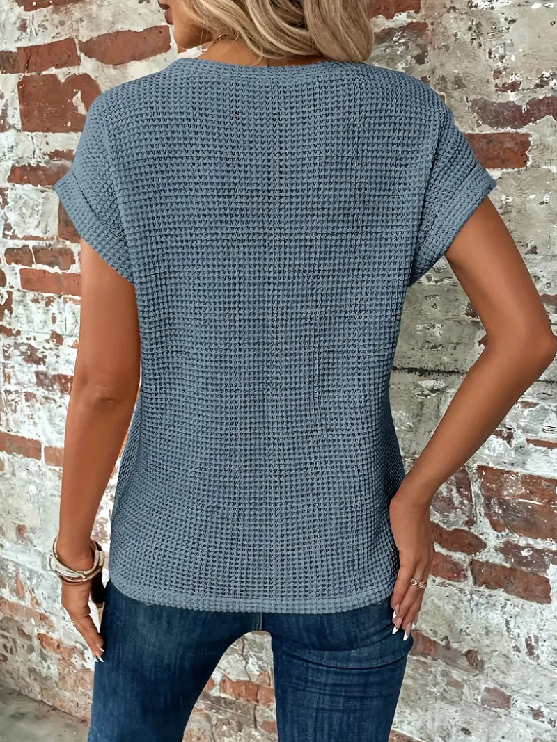 Damen T-Shirt mit Rundhalsausschnitt und kurzen Ärmeln