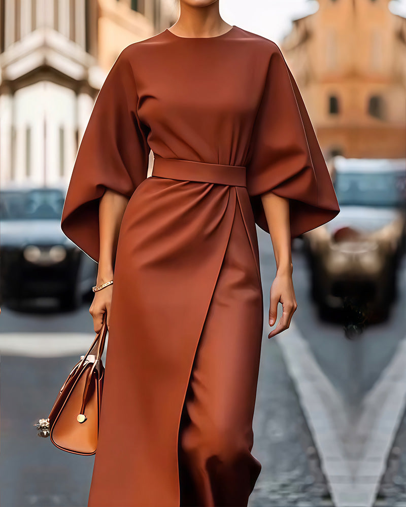 Midikleid mit Gürtel für Damen