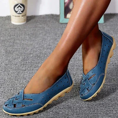 Damen Slip-On Sommerschuhe aus veganem Leder
