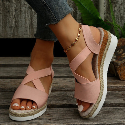 Keilsandalen mit Kreuzriemen für Damen