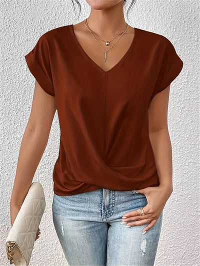 Damen T Shirt mit V Ausschnitt für den Sommer
