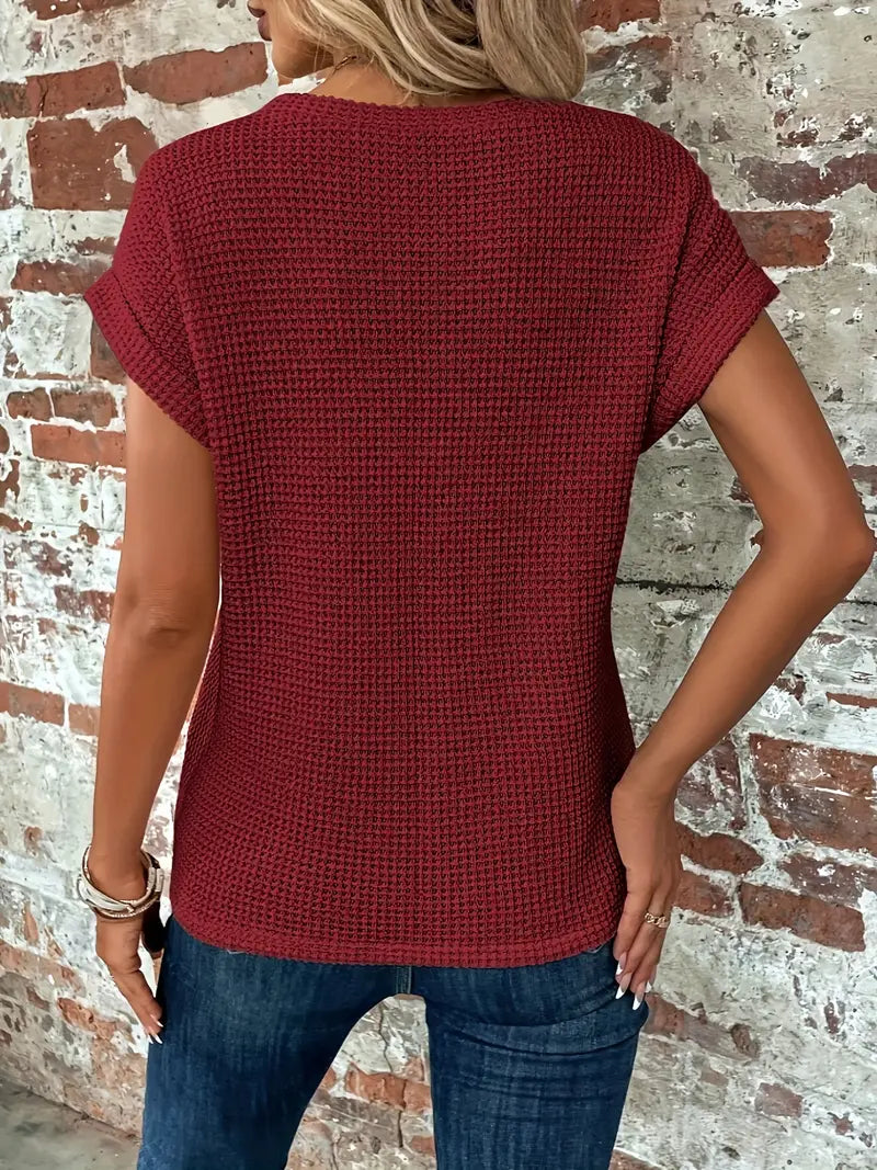 Damen T-Shirt mit Rundhalsausschnitt und kurzen Ärmeln
