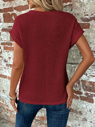Damen T-Shirt mit Rundhalsausschnitt und kurzen Ärmeln