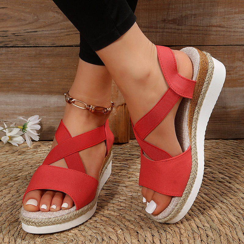 Keilsandalen mit Kreuzriemen für Damen