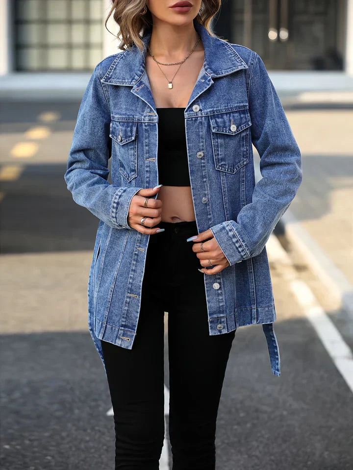 Denim Jacke mit Gürtel für Damen