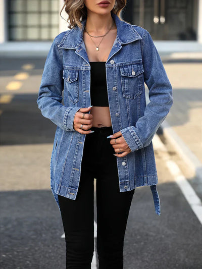 Denim Jacke mit Gürtel für Damen