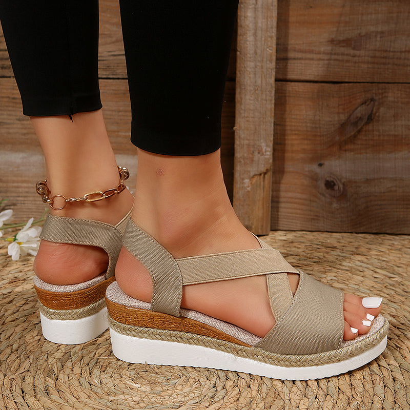 Keilsandalen mit Kreuzriemen für Damen