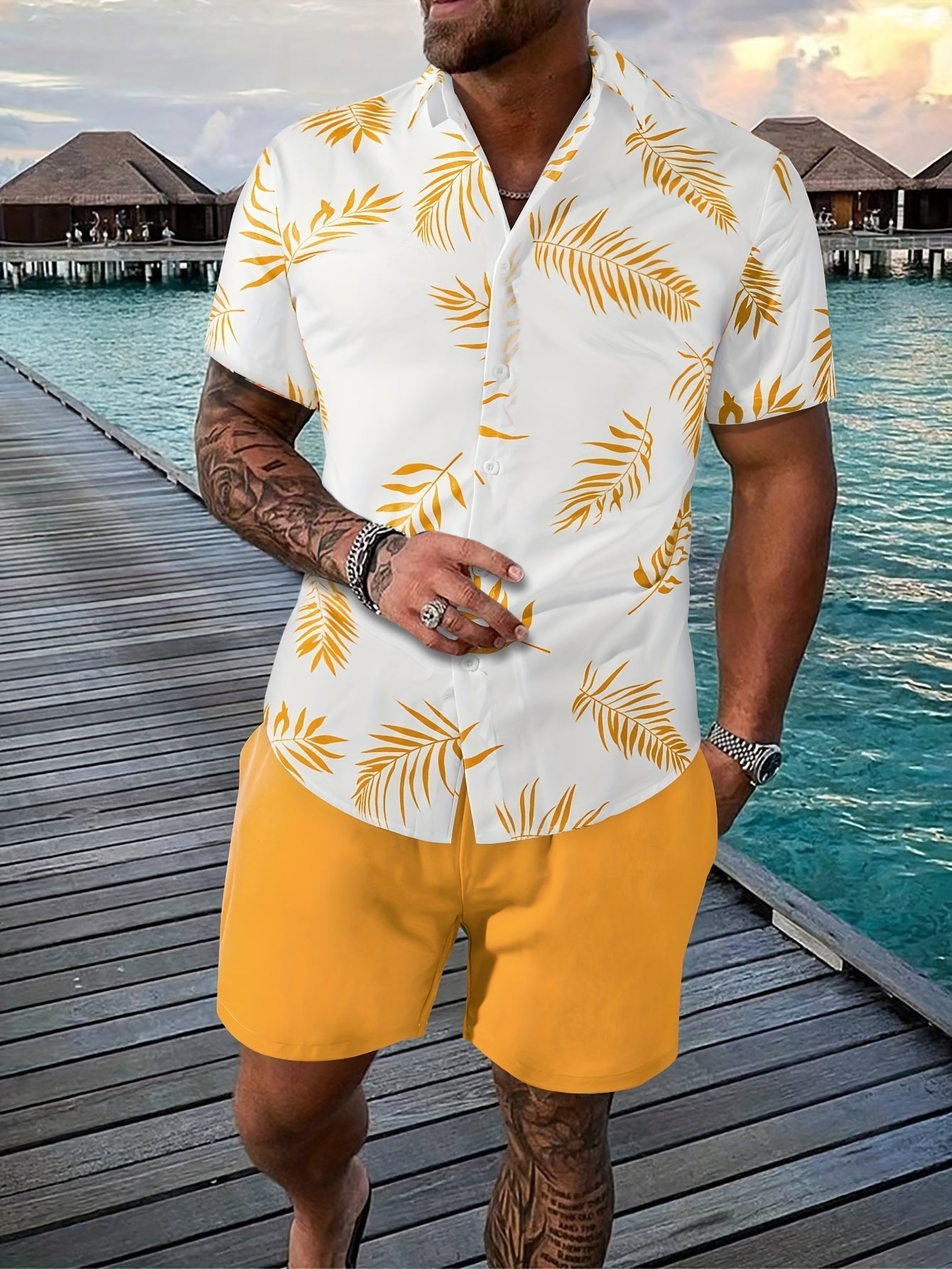 Hemd- und Shorts-Sommer-Set für Herren