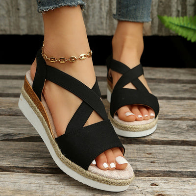 Keilsandalen mit Kreuzriemen für Damen