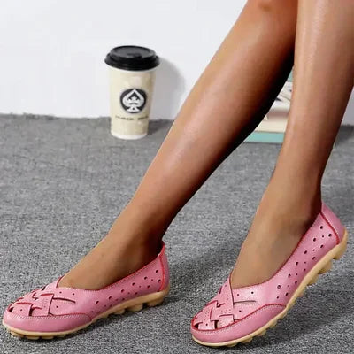 Damen Slip-On Sommerschuhe aus veganem Leder