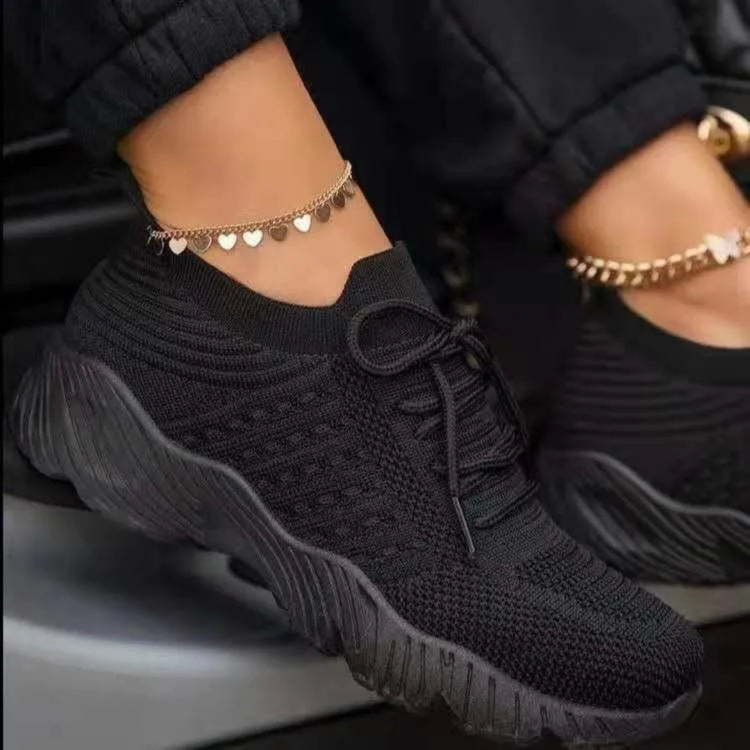Damen Sommer-Sneaker mit Schnürung und Chunky-Sohle