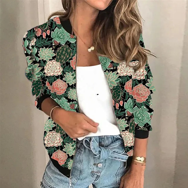 Bomberjacke mit Grafikdruck für Damen