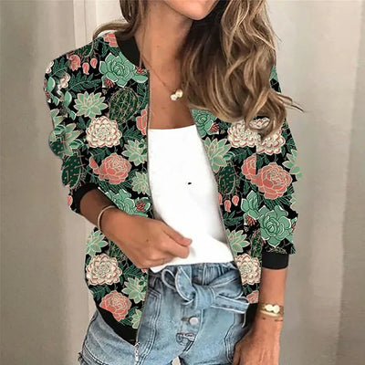 Bomberjacke mit Grafikdruck für Damen