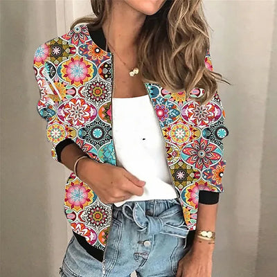 Bomberjacke mit Grafikdruck für Damen