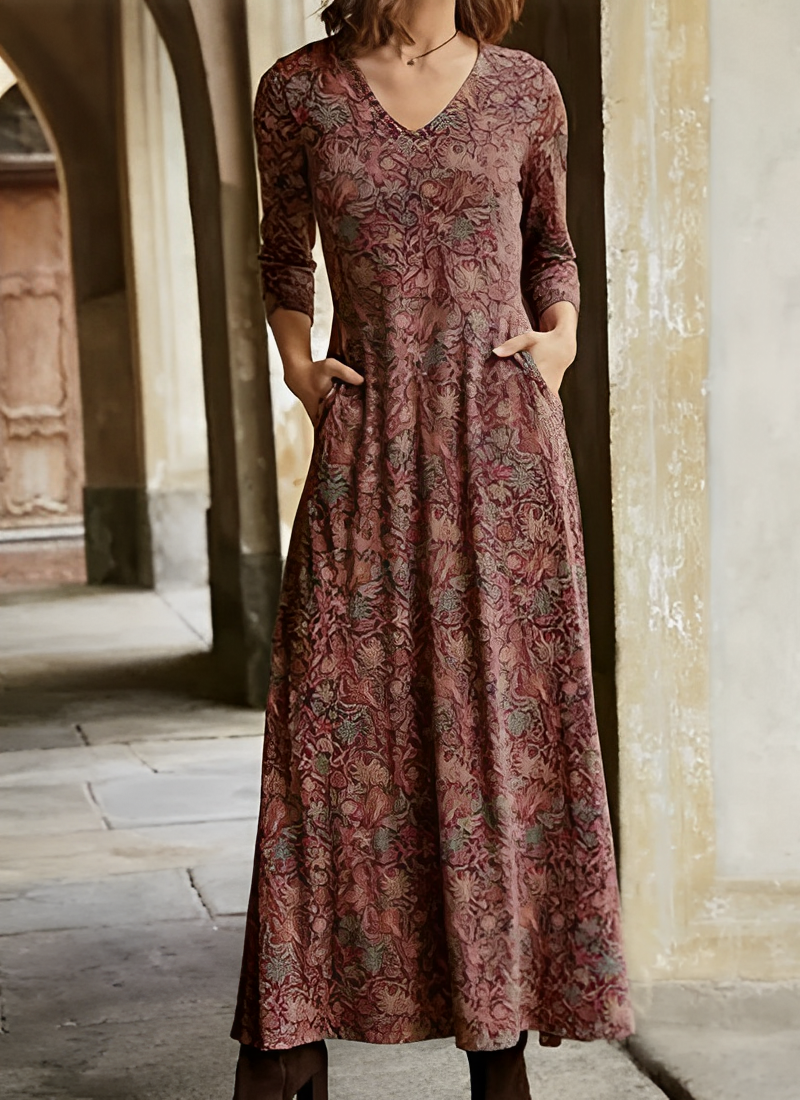 Langärmeliges Maxikleid für Damen