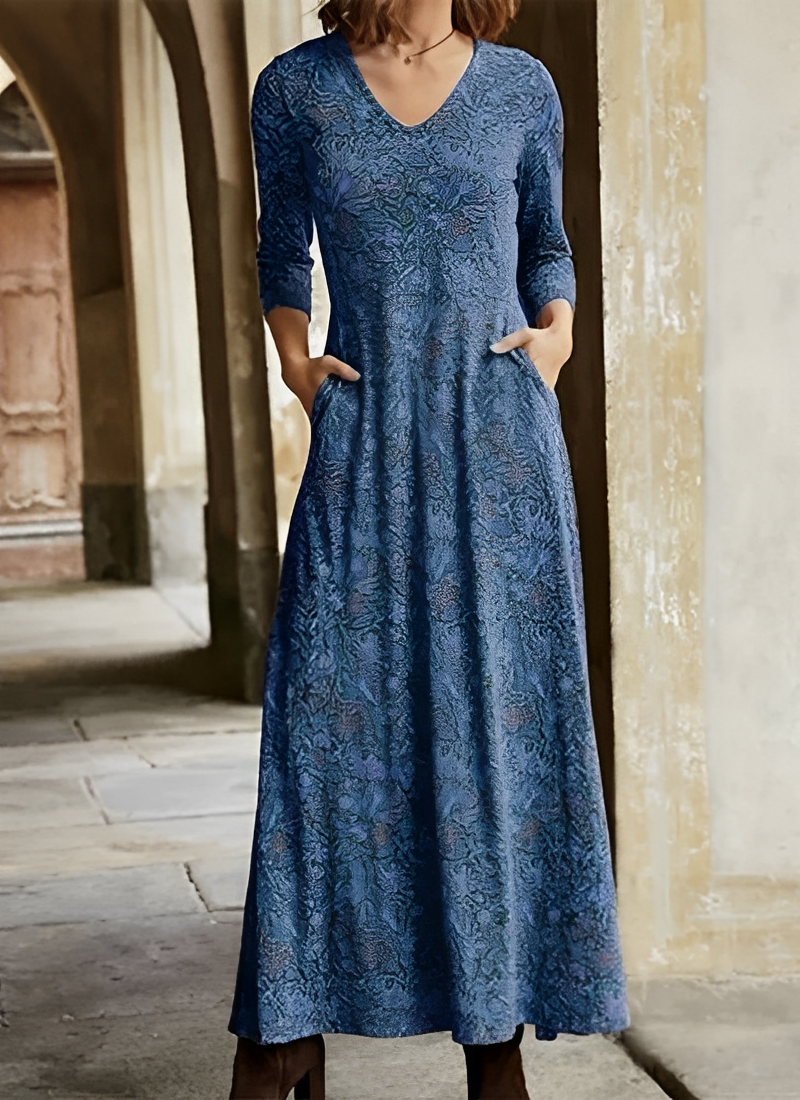Langärmeliges Maxikleid für Damen