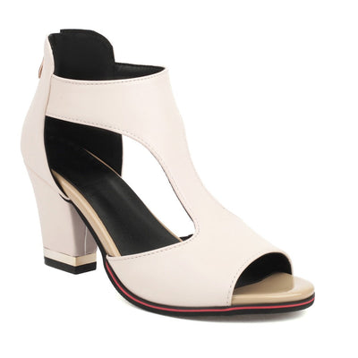 Damen Sommer Sandalen mit Blockabsatz und Offene-Zehen-Design