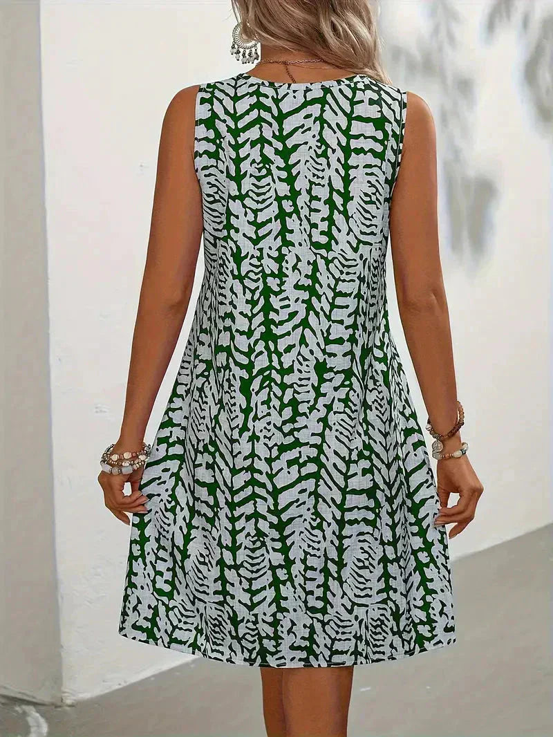 Damen-Sommer-Minikleid mit Abstraktem Muster