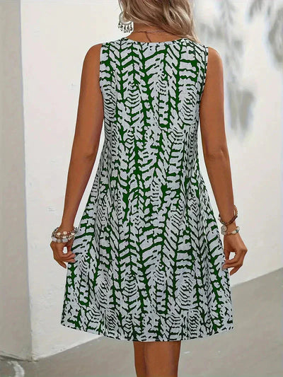 Damen-Sommer-Minikleid mit Abstraktem Muster