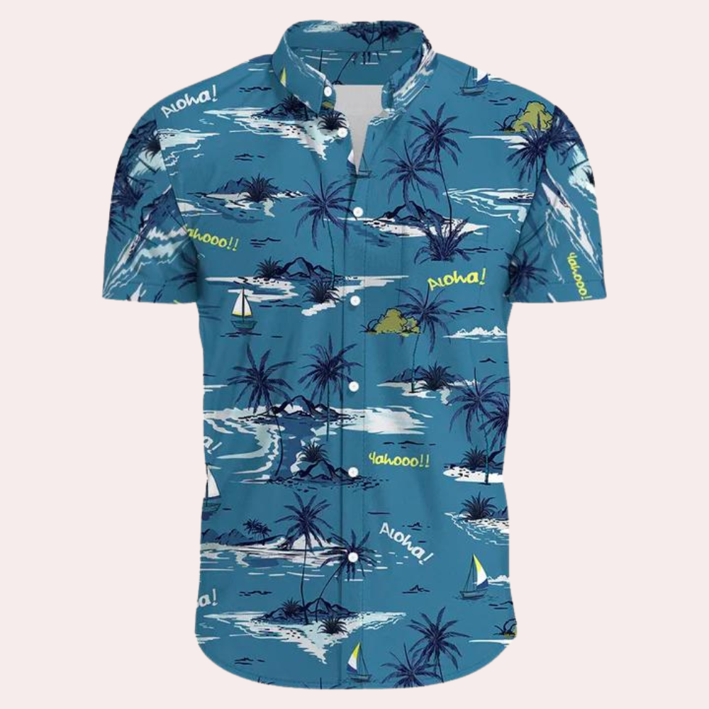 Hawaiihemd mit Knöpfen für Herren