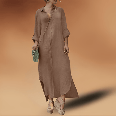 Langes Leinenkleid für Damen
