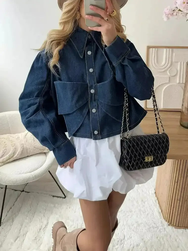 Damen-Jeansjacke in verkürzter Länge
