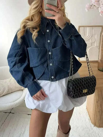 Damen-Jeansjacke in verkürzter Länge