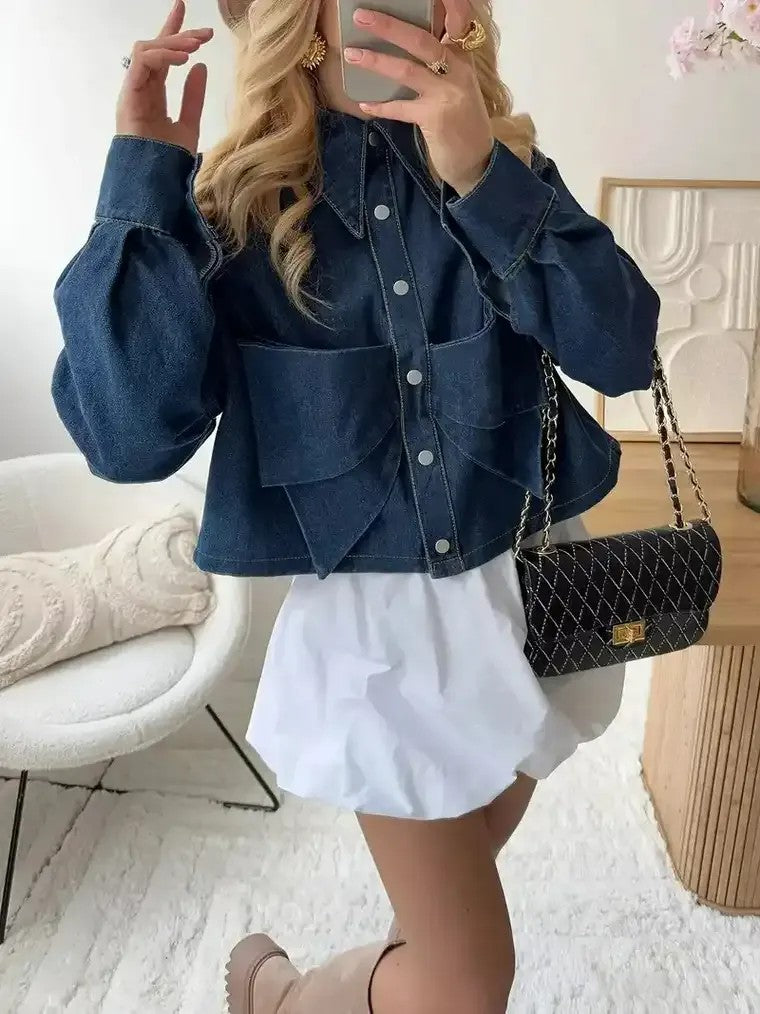Damen-Jeansjacke in verkürzter Länge
