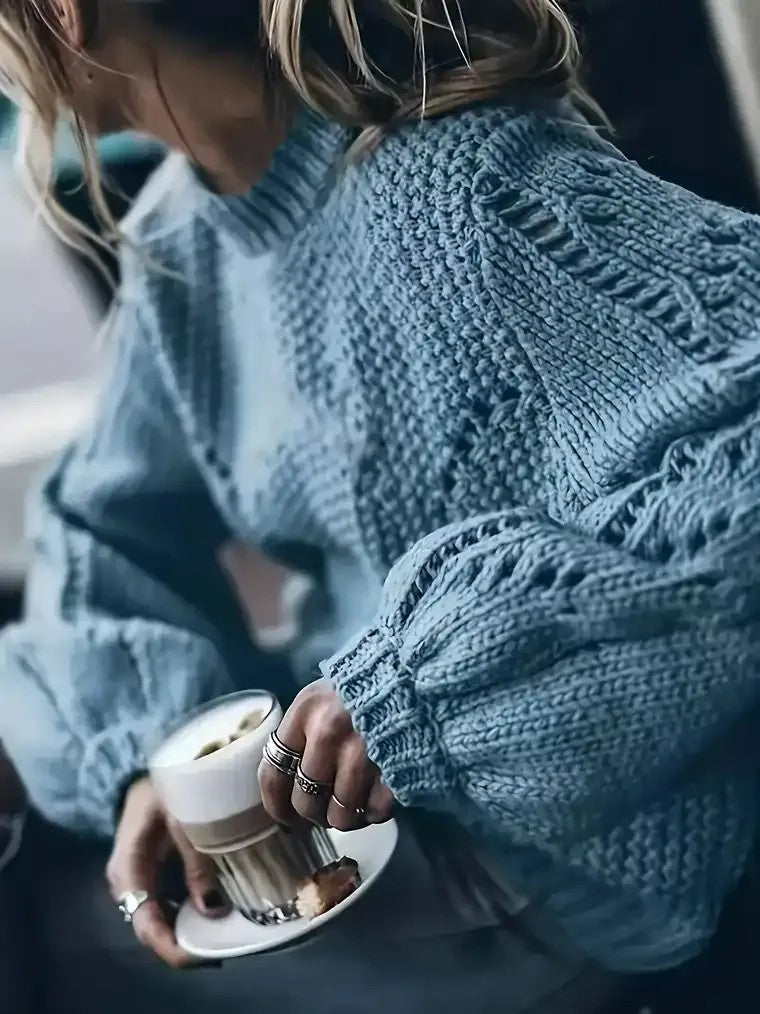Damen-Strickpullover in Blaugrau