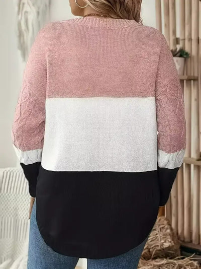 Damen-Strickpullover mit Zopfmuster