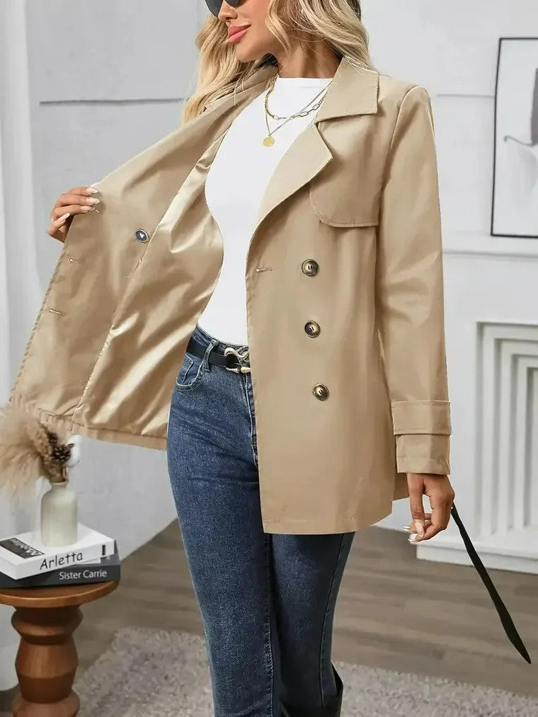 Damen-Trenchcoat mit doppelreihiger Knopfleiste