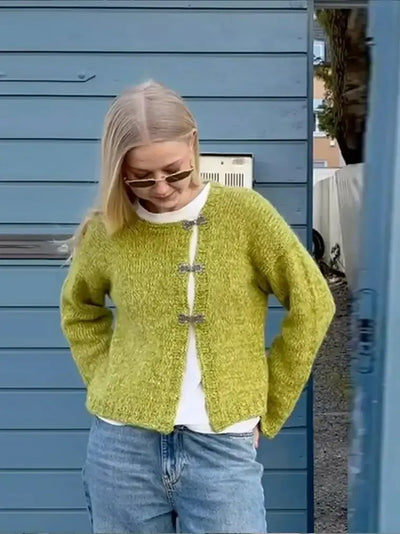 Damen- Strickjacke mit Hakenverschluss