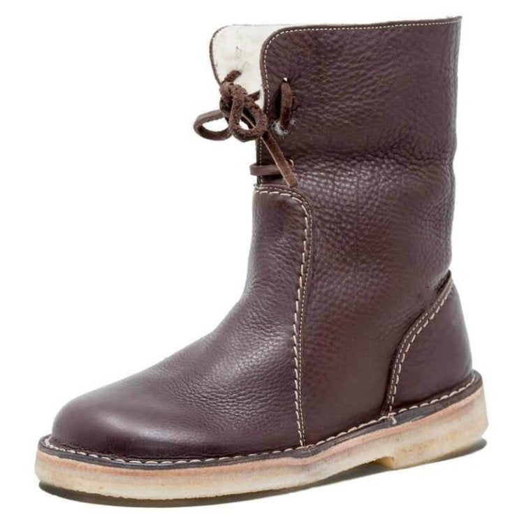 Damen Mittlerer Winterstiefel Wadenhöhe mit Warmem Futter