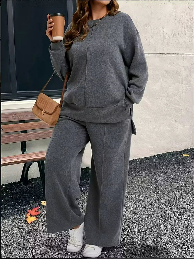 Damen Oversize-Zweiteiler mit Pullover und Hose